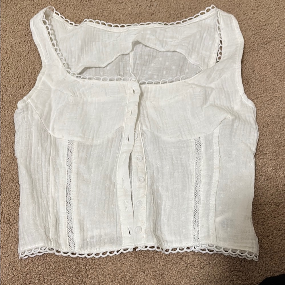 SHEIN White Sleeveless Bustier Blouse